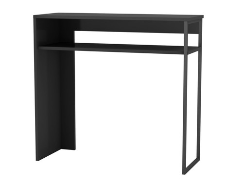 Large Wooden Top Console Table Hallway Living Room Bedroom Bedside Shelf Black - Picture 2 of 3