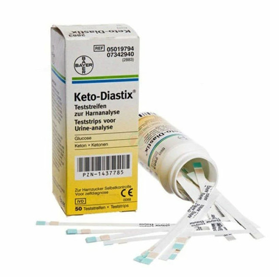 Tiras reactivas Keto-Diastix - Control de cetonas en la orina para diabetes 50 tiras