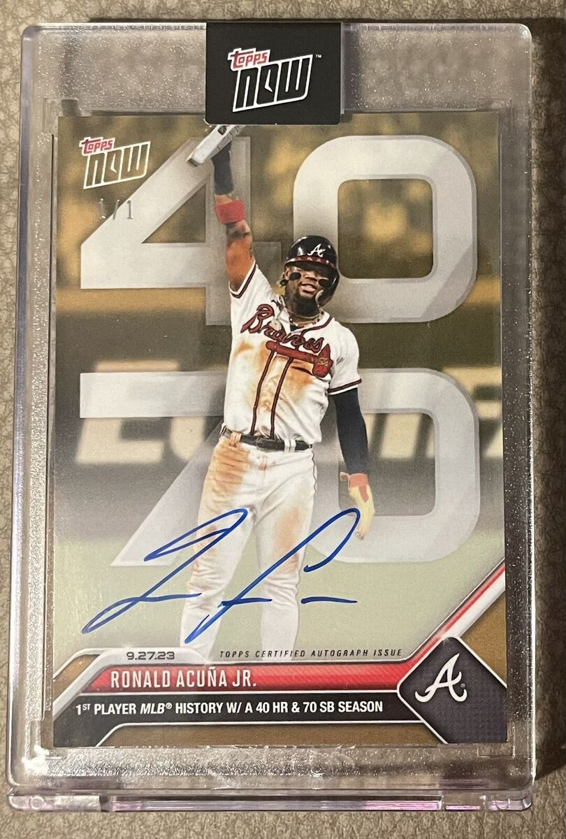 2023 Topps NOW 1 of 1 (1/1) Ronald Acuna Jr AUTO #927 - 40 2023 Topps NOW 1 of 1 (1/1) Ronald Acuna Jr AUTO #927 - 40