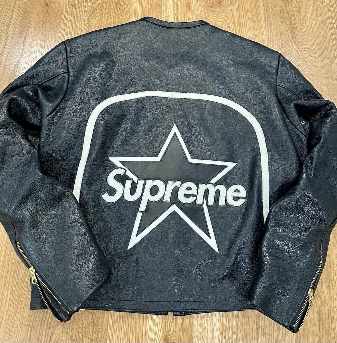 Supreme x Vanson SS17 Black Leather Star Jacket Size Medium | eBay