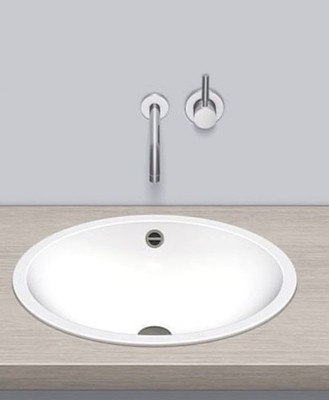 Alape EB.0525 2101000000 Spüle oval weiß Drop In Stahl glasiert 525 mm