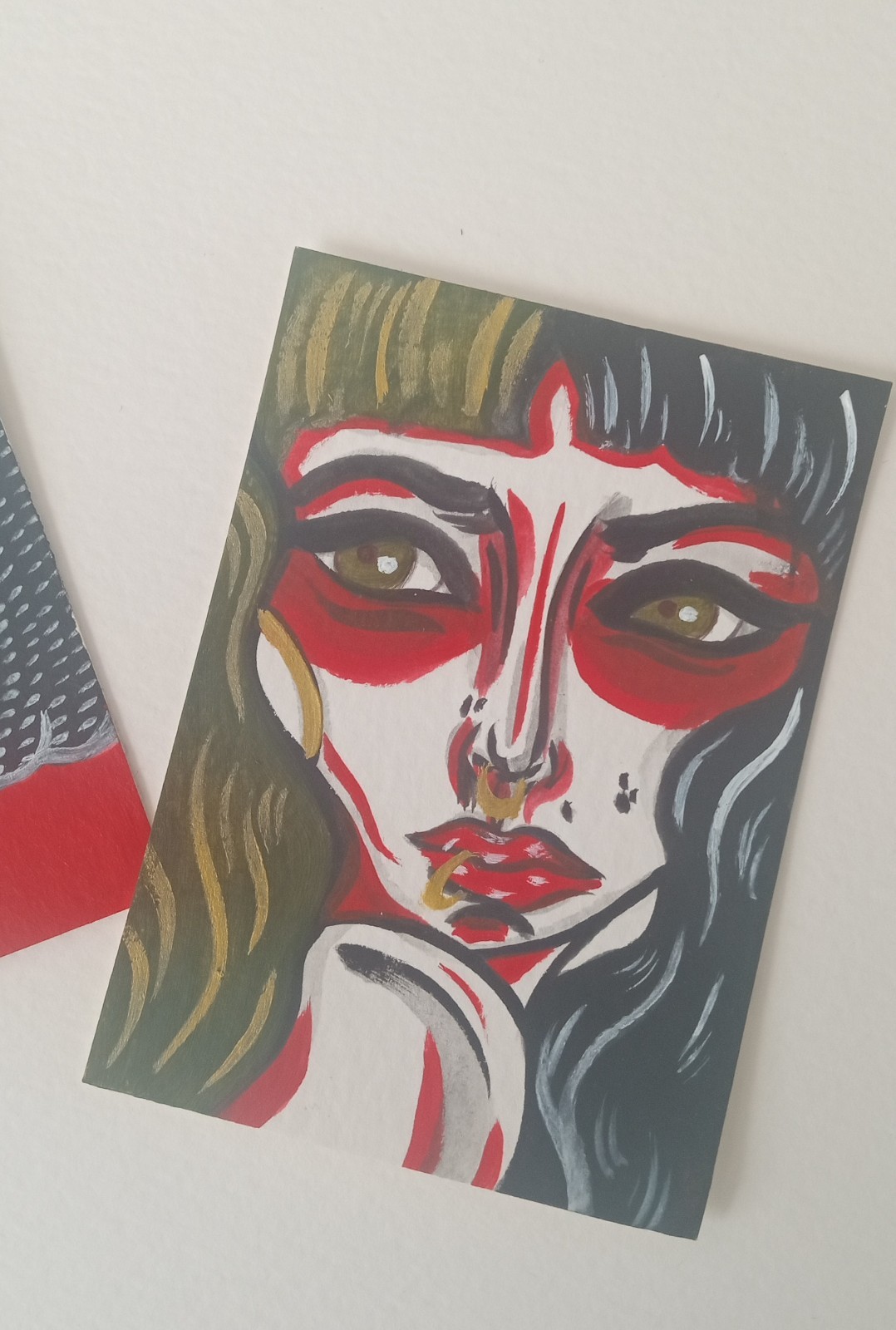 OOAK ACEO 2/1 Figurative Art Card Set By ESS22, 3.5 x 2.5 in., Unframed