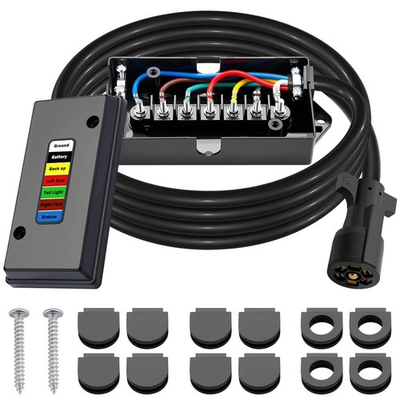 #ad #ad 7 Way Trailer Wiring Harness Kit 8 Ft Trailer Cord With 7 Pin Trailer P $37.99