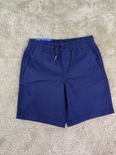 Gap Kids Boys Chino Shorts L Blue Stretch Soft Twill Elastic Waist E876