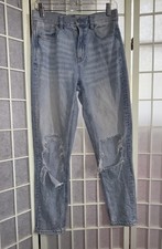 American Eagle Mom Women's Denim Straight Jeans Distressed Light Wash Size 2