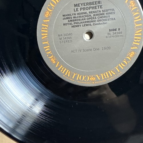 MEYERBEER-LE PROPHETE-HORNE-SCOTTO-ORIGINAL 1976 COLUMBIA 4LP VINYL BOX SET-USED - Foto 5 di 6