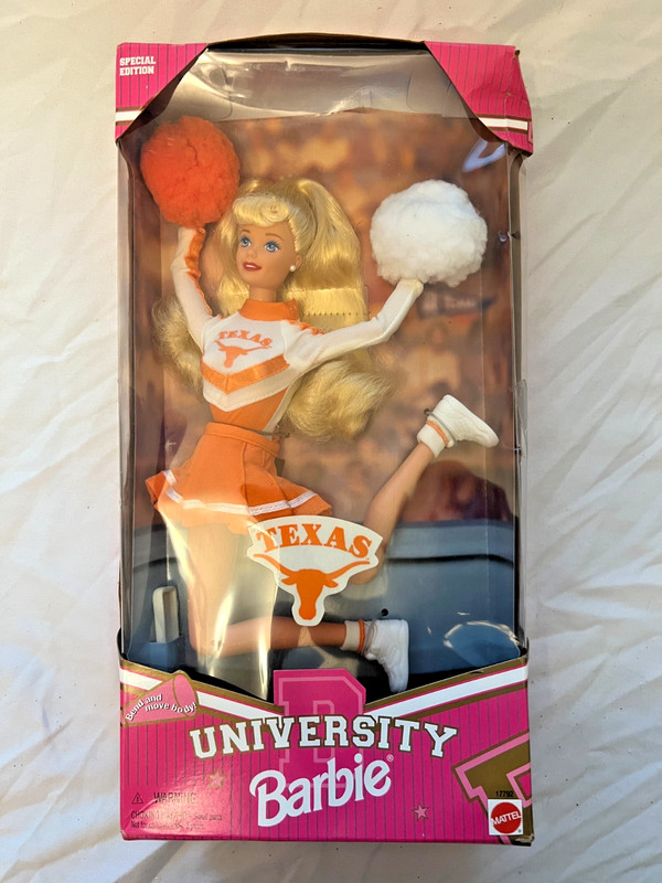 Mattel VTG University Of Texas Longhorns Barbie Cheerleader 1996 Doll Sealed Box