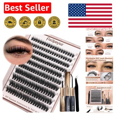 All-in-One D Curl Volume Lash Kit: 200 Pieces of Fluffy DIY Extensions & Glue