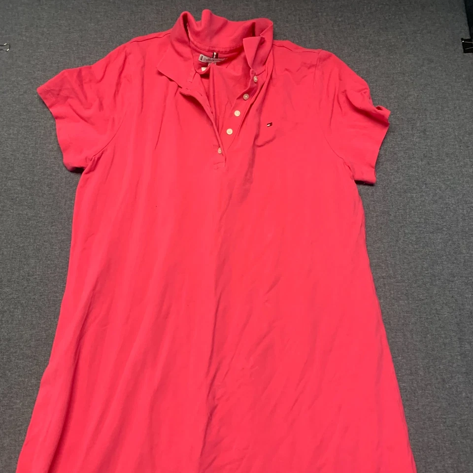Tommy Hilfiger Women’s Polo Shirt Dress Size XL Pink Classic Fit Short Sleeves - Image 2 of 4