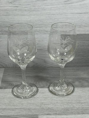  Eamon Glas Rubin Hochzeit Sekt/Weingläser 2er Set Vintage 