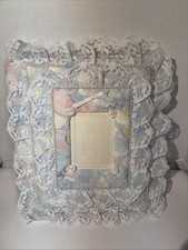 Vintage 3 Ring Binder Photo Album Hand Made Padded  Fabric And Lace Covered