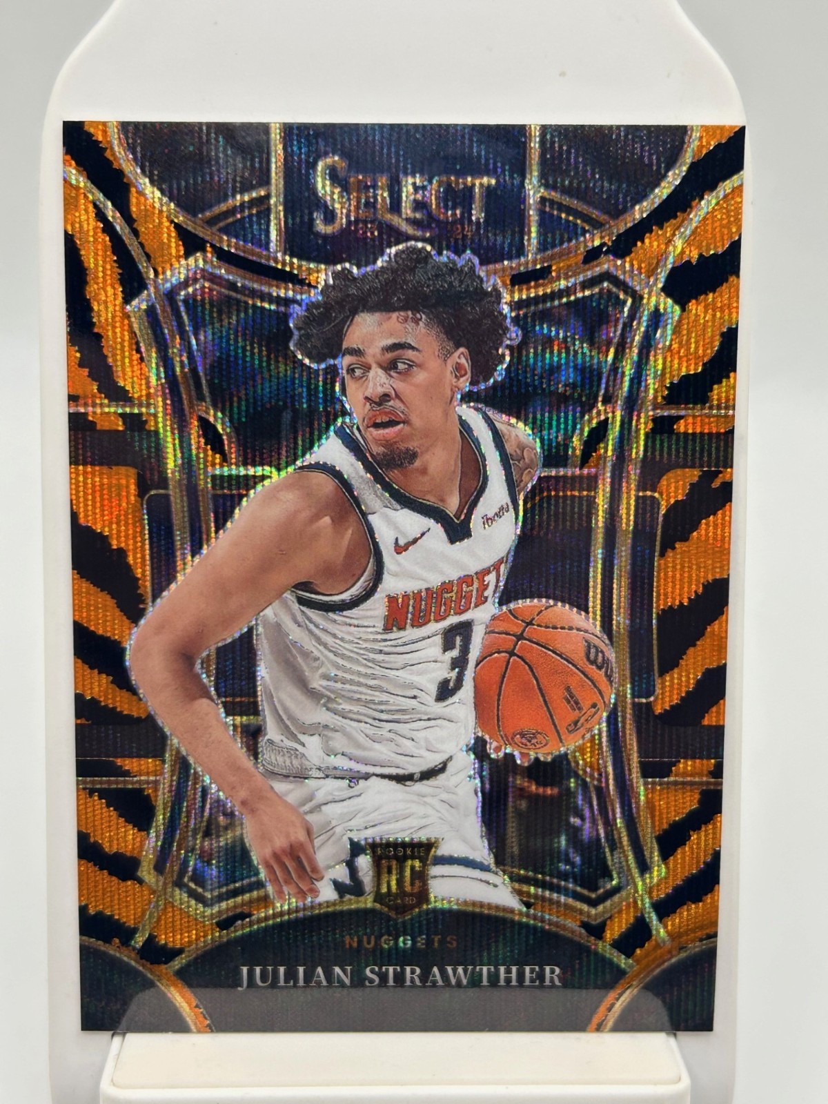 JULIAN STRAWTHER 2023-24 SELECT MEZZANINE ROOKIE TIGER STRIPE PRIZM RC Q3562