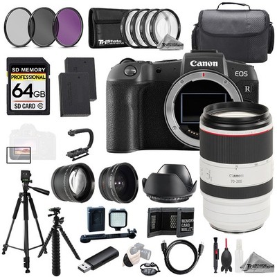 Canon EOS RP + RF 70-200mm f/2.8 L IS USM Lens+64GB+ExtBat+9PCFltr-MEGAKit