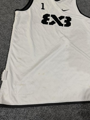 FIBA 3X3 Basketball Jersey Mens Large Black White Reversible Nike