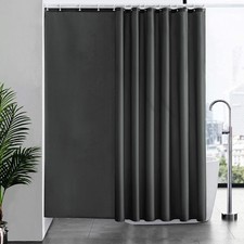 Duschvorhang Anti-Schimmel 180x200 Cm, PEVA, Halbtransparent Mit Schwarzen Blättern, Wasserdicht & Waschbar, Inkl. Haken