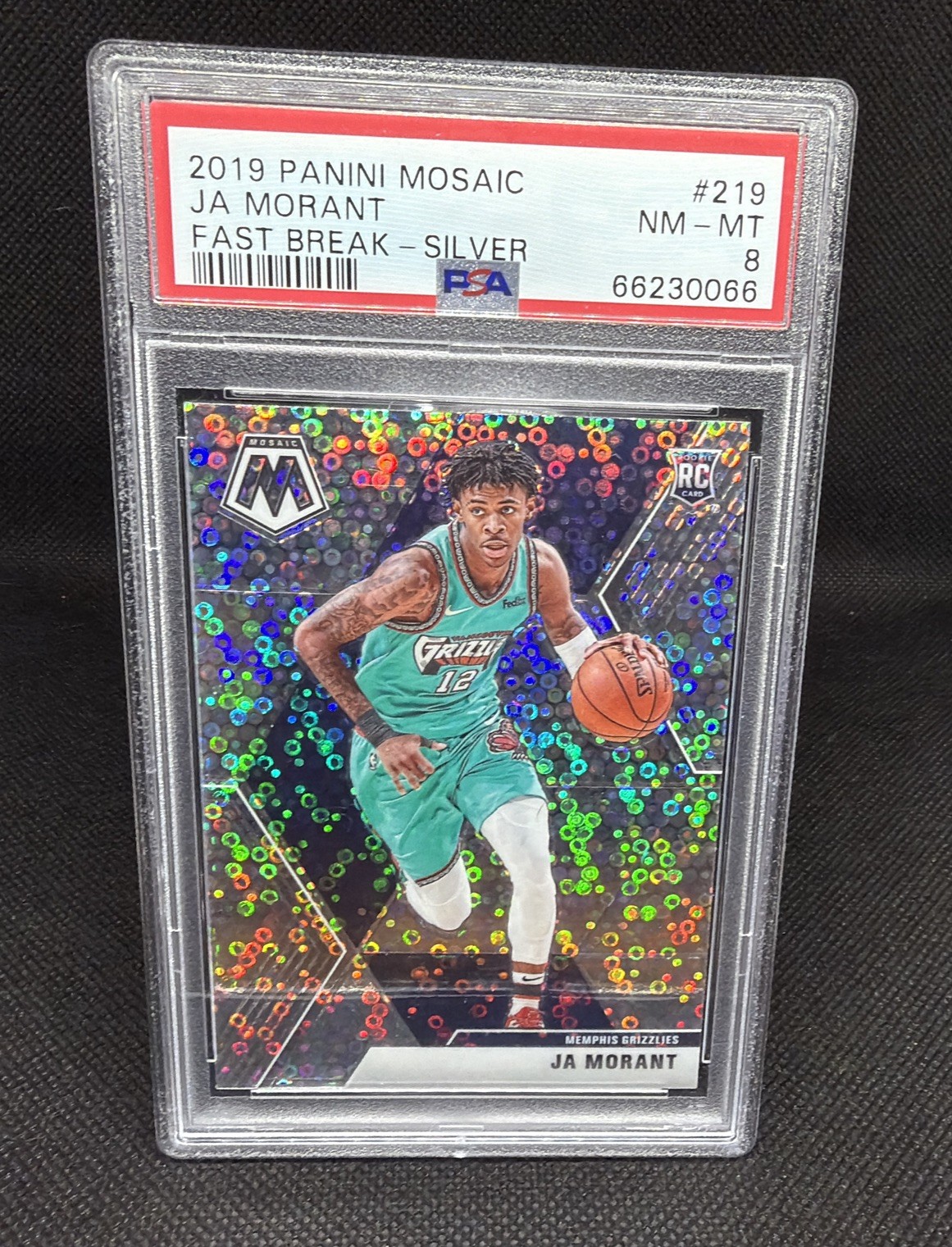 2019-20 Panini Mosaic Ja Morant Fast Break-Silver Prizm Rookie RC 219 PSA 9 MINT