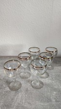 6x Weingl&auml;ser Lik&ouml;rgl&auml;ser DDR mit Goldrand 60er Jahre Vintage Glas