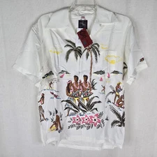 Kona Bay Hawaii Clot Mens Medium Aloha Button Up Shirt Rayon Made In Hawaii