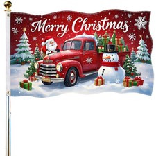 Christmas Flag 3x5FT Merry Christmas for Outside   Double Sided Large Polyest...