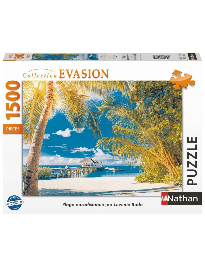 Puzzle 1500 pièces Plage paradisiaque Nathan 12000940 pour adulte