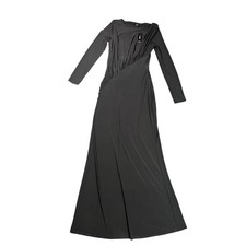 NWT Express Womens XS Black Long Sleeve Ruched Top Boat Neck Maxi Dress 07839035