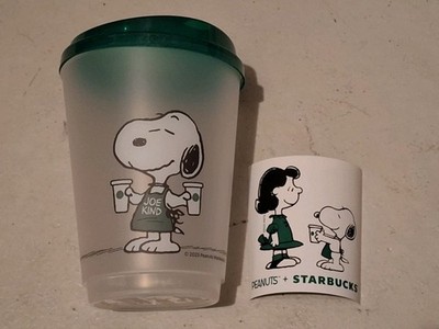 Starbucks PEANUTS Snoopy Becher neu mit gratis Sticker dazu