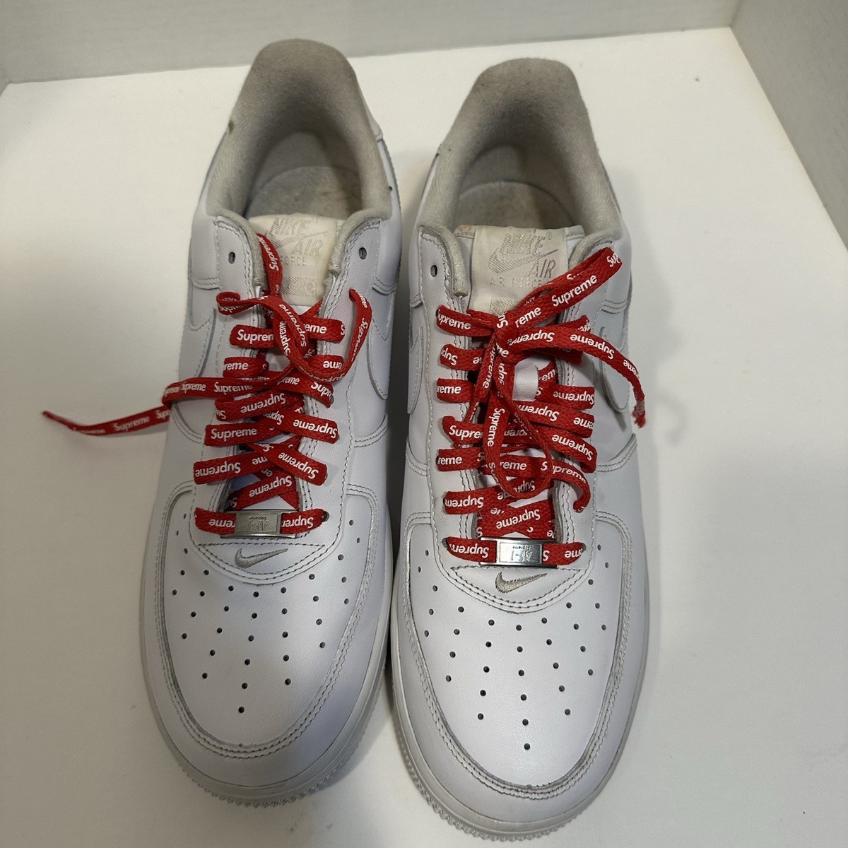 Nike Air Force 1 Supreme ホワイトー26 Nike x Supreme Air Force 1 Low SP 'Box Logo' White/White