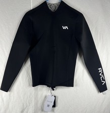 RVCA Mens 2mm Balance Back Zip Long Sleeve Surf Wetsuit Jacket Black Medium