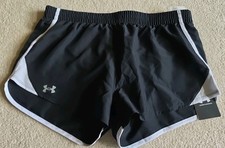 Under Armour HeatGear Girls YXLG Black Athletic Shorts NWT