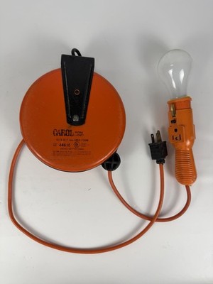 Vintage Carol 44610 Retractable Work Light Cord Reel 16/3 SJTW