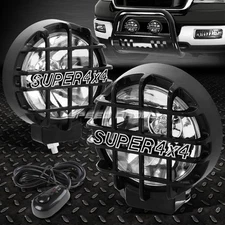 6" ROUND BLACK HOUSING CLEAR FOG LIGHT/OFFROAD SUPER 4X4 GUARD WORK LAMP+SWITCH