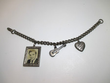 Vtg 1956 Elvis Presley "Loving You" Charm Bracelet Silver Tone Missing Hound Dog