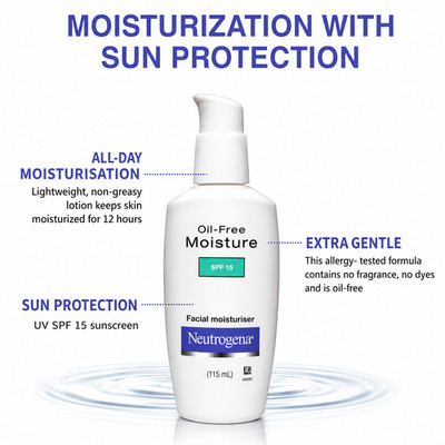 Neutrogena Oil-Free Moisture For Oily Skin, Spf 15 /115ml -FREE SHIPPING F595