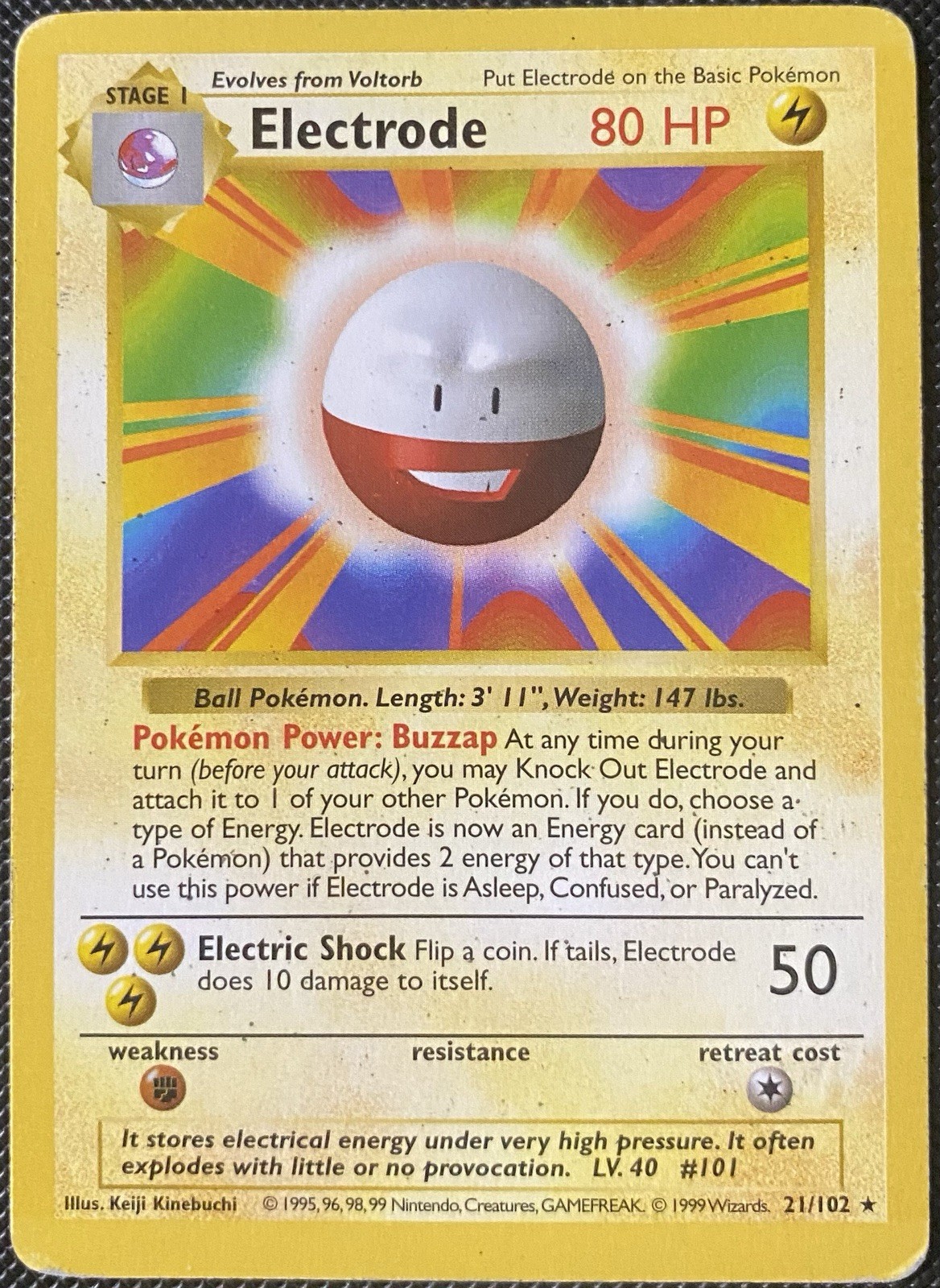 Electrode 021/102 Base Set (Shadowless) Regular - Pokémon Card