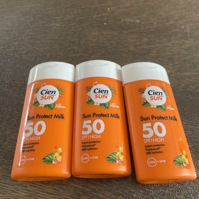 Reisegröße Sun Protect Milk Factor 50 Sonnenschutz LSF/hoher UVA + UVB 3 x 50 ml 