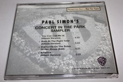 PAUL SIMON - Concert In The Park Sampler  (Rare 1991 4-Song Promo CD)  NM/NM