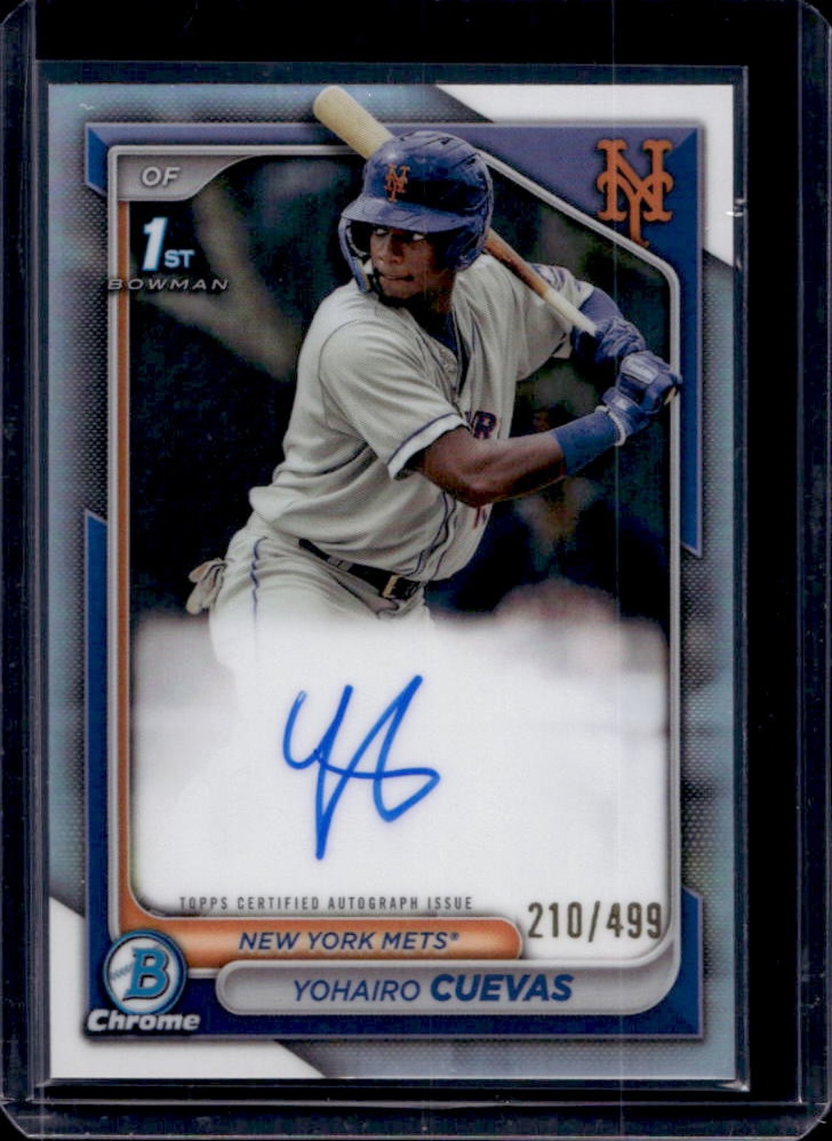 2024 Bowman Chrome Yohairo Cuevas Auto Refractor 1st #210/499 Mets