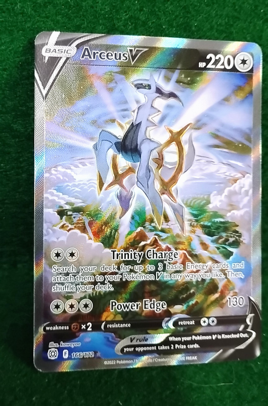 ARCEUS V Alternate Art HOLO RARE Card  166/172 BRILLIANT STARS POKEMON 👁 🔥