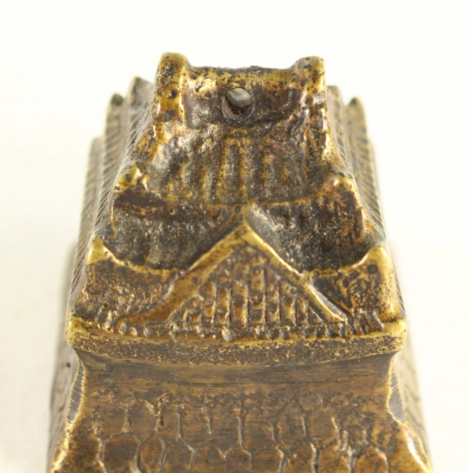 = Ea. 1900's Small Japanese Bronze Bell Pagoda Shape, Marked - Image 3 of 4
