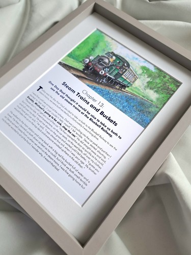 Original watercolour illustration fine art print painting of an old steam train. - Picture 3 of 8