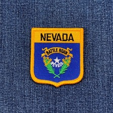 Nevada Patch - Embroidered Flag Shield Badge 2.75" Iron On