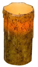 CWI Gifts Burnt Drip LED Candle – 6", Flameless, Battery Operated with Timer