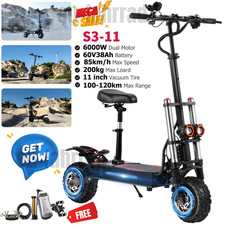 Electric Scooter 6000W 60V38Ah Adults E-Scooter 85KM/H Off-Road US BOYUEDA S3-11
