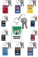 NBA Basketball Style Gradient Ombre Design Team Logo Dual Image Photo Keychain