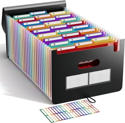 ABC life Dokumentenmappe A4 26 Fächer, Fächermappe Sortiermappe Bunte Datei