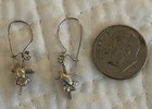 Vintage Sterling Silver Praying Hands and Cross Dangle Earrings — photo 3