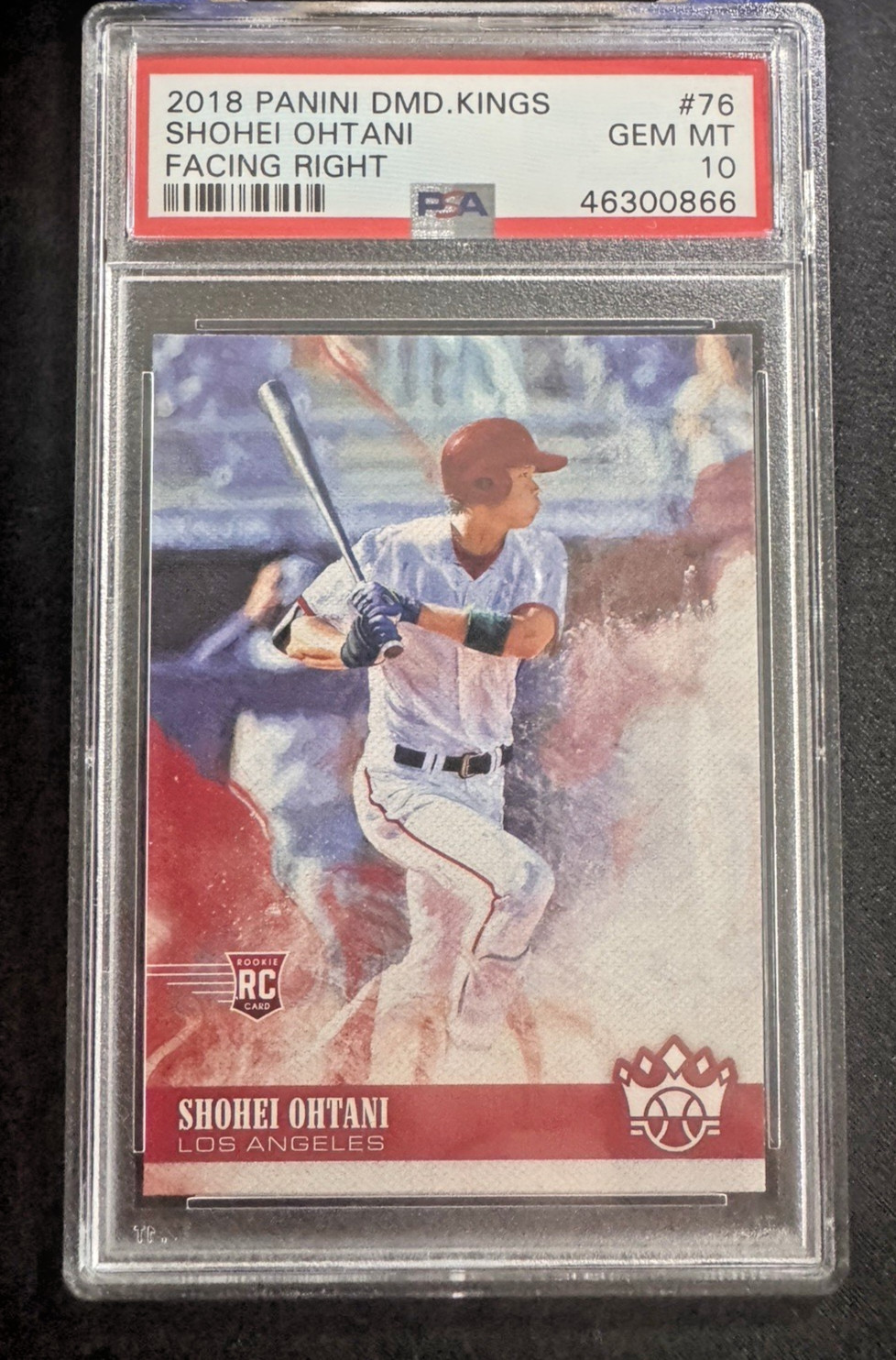 2018 PANINI DIAMOND KINGS FACING RIGHT #76 SHOHEI OHTANI ROOKIE RC PSA 10