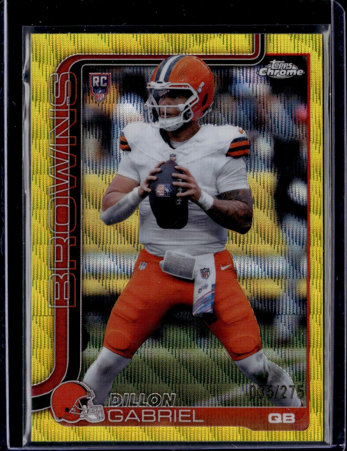 2025 Topps Chrome #317 Dillon Gabriel Yellow Wave Refractor #/275
