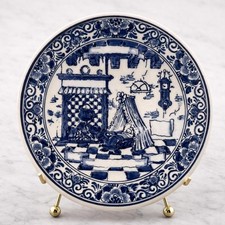 Delft Blue Baby Birth Plate Hand Painted Holland Delft Blauw Nursery Wall Dutch