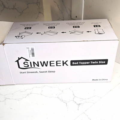 Sinweek Twin 2in Egg Crate Memory Foam Mattress Topper, Blue CertiPUR-US
